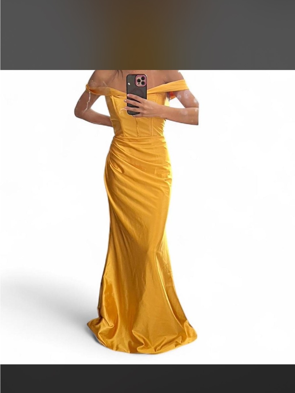 Yellow Off-Shoulder Satin Mermaid Wedding Dress